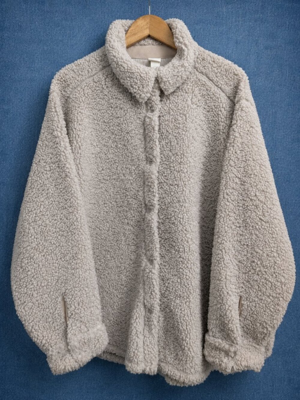 H&M Beige Teddy Jacket Size XL